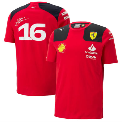 T-Shirt Ferrari 16 Firma Leclerc 2023